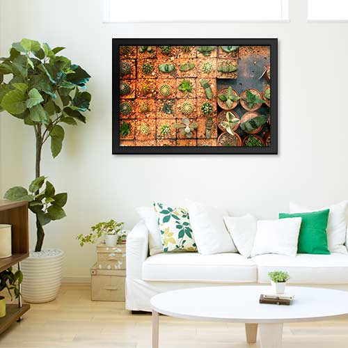 Quadro Decorativo - Jardim vasos de cactos